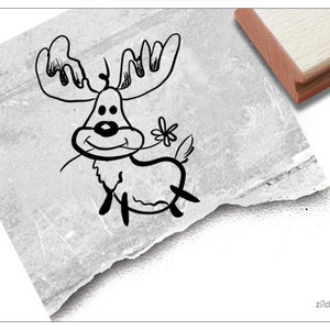 Stempel Tierstempel ELCH - Kinderstempel zu Weihnachten, Karten, Geschenkanhänger, Basteln, Kita, Kinderzimmer, Schule, Geschenk für Kinder