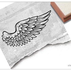 Stempel Motivstempel ENGEL Flügel rechts - Bildstempel für Liebe, Freundschaft, Hochzeit, Geburt, Taufe, Kommunion, Glaube, Karten,Deko