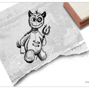 Stempelmotief stempelduivel, voodoopop - kinderstempel kinderdagverblijf, kinderkamer, knutselen, plakboek, cadeau voor kinderen, carnaval, feestdecoratie