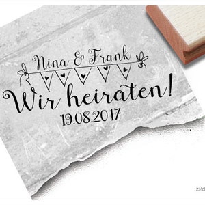 Individueller Hochzeitsstempel Wir heiraten Bild 1