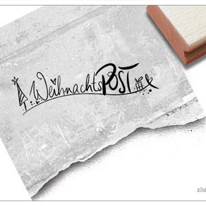 Sello de correo navideño escrito a mano - Sello navideño para felicitaciones navideñas - para tarjetas navideñas, manualidades y decoración, álbum de recortes