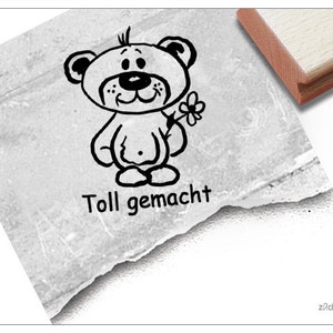 Stempel lerarenstempel TEDDY Lof: Geweldig gedaan - schoolstempel om kinderen te motiveren, beloning, complimenten, cadeau voor leraren, opvoeders
