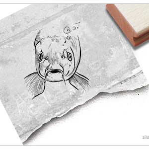 Stempel Koi Karpfen - Motivstempel mit Fisch - Tierstempel Fischstempel - Japan Zierfisch Koizucht - Karten Basteln Kunst Deko Scrapbook