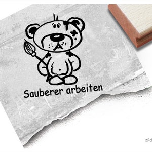 Stempel Lehrerstempel TEDDY Kritik: Sauberer arbeiten - Schulstempel zur Motivation der Kinder, Belohnung, Belobigung, Geschenk für Lehrer