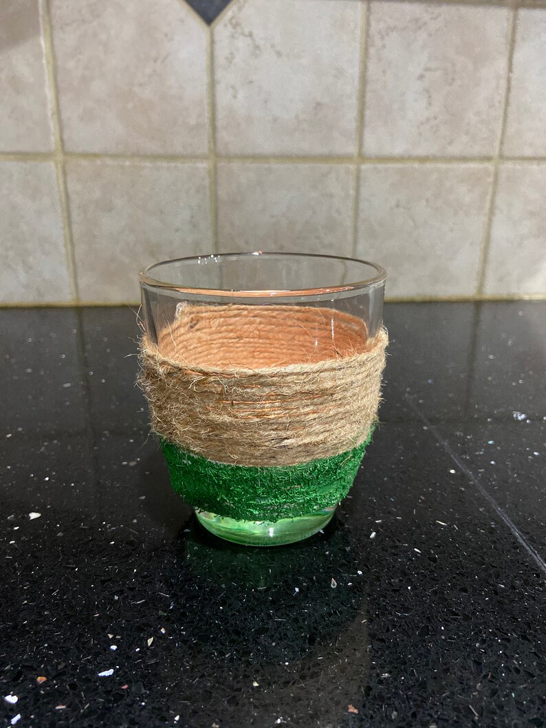 Glass /& Twine Candle Holder Farmhouse Inspired