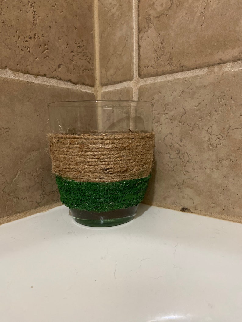 Glass /& Twine Candle Holder Farmhouse Inspired