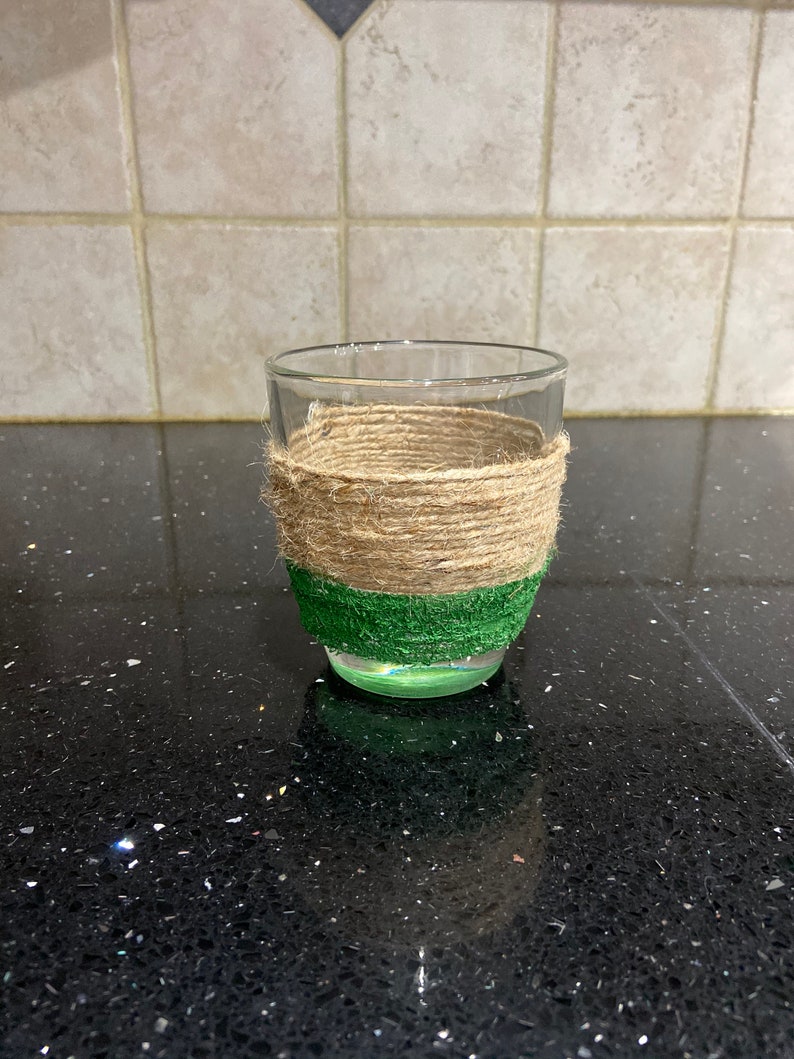 Glass /& Twine Candle Holder Farmhouse Inspired