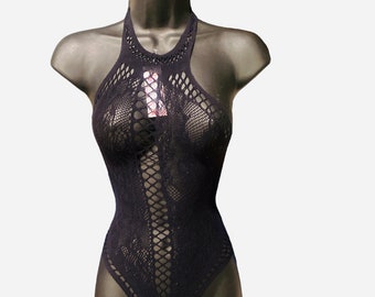 Black fishnet one piece