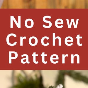 Pinterest style duck crochet pattern photo featuring handmade plush duck toy