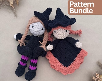 Crochet Witch Doll And Lovey Pattern Bundle Halloween Crochet Pattern Halloween Crochet Doll Pattern Witch Lovey  Amigurumi Pattern Plush
