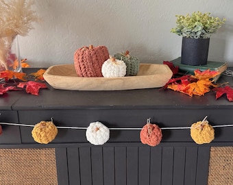 Crochet Fall Garland Pattern Pumpkin Garland Crochet Pattern Autumn Garland Farmhouse Fall Decor Seasonal Crochet Easy Autumn Decoration