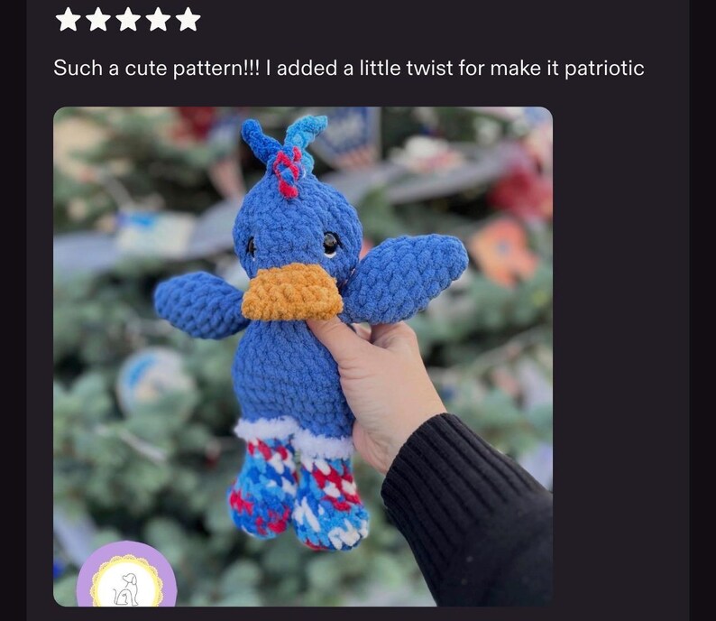 Crochet duck pattern tester photos showing finished handmade duck toys