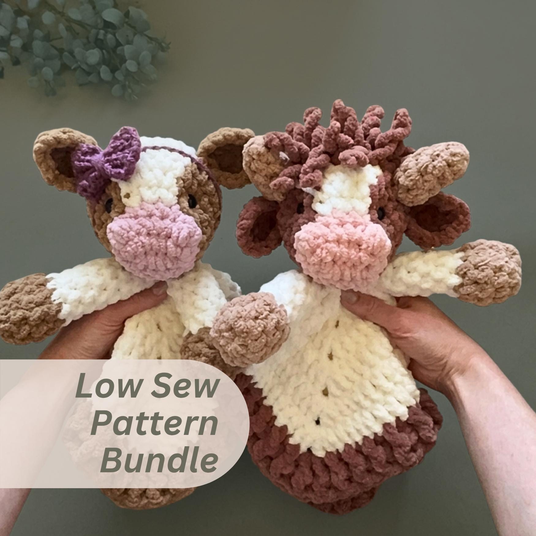 Cow Lovey Crochet Pattern Bundle Crochet Baby Gift Baby