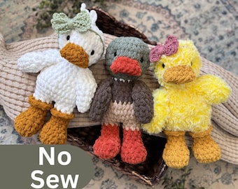 No Sew Duck Crochet Pattern Beginner Friendly Duck Amigurumi Pattern PDF Download Crochet Duckie Pattern Crochet Project Easy No Sew