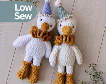 Crochet Goose Pattern Low Sew Silly Goose Amigurumi Pattern Party Goose PDF Download Easy Beginner Goose Pattern Crochet Stuffed Animal