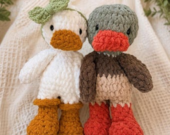 Duck Crochet Pattern Farm Animal Stuffie Waddle Friend Ducky Doll Little Duckling Plushie Barnyard Buddy Toy Country Critter Pond Pal Gift