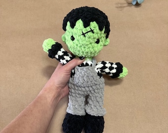 Crochet Frankenstein Pattern Boy Monster Doll Low Sew Amigurumi Creepy Cute Plush Toy Spooky Season Fall Crochet Halloween Monster Pattern