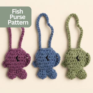 Crochet Pattern Doll Accessory Fish Purse Mini Crochet Bag No Sew Doll Accessory Crochet Purse Pattern Fish Bag Pattern Toy Accessory