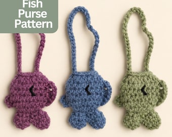 Crochet Pattern Doll Accessory Fish Purse Mini Crochet Bag No Sew Doll Accessory Crochet Purse Pattern Fish Bag Pattern Toy Accessory