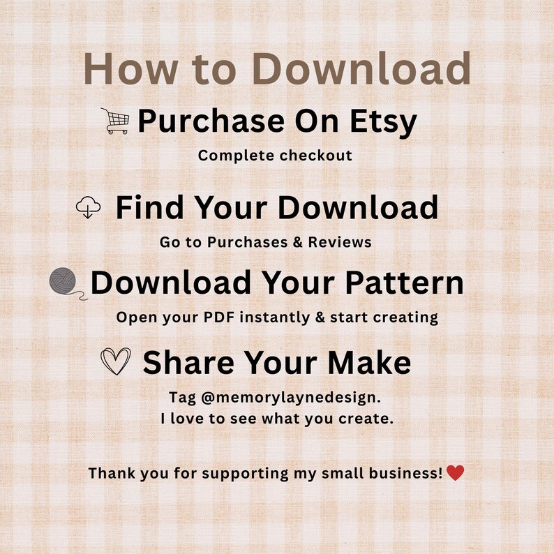 How to download Etsy crochet pattern PDF after purchase