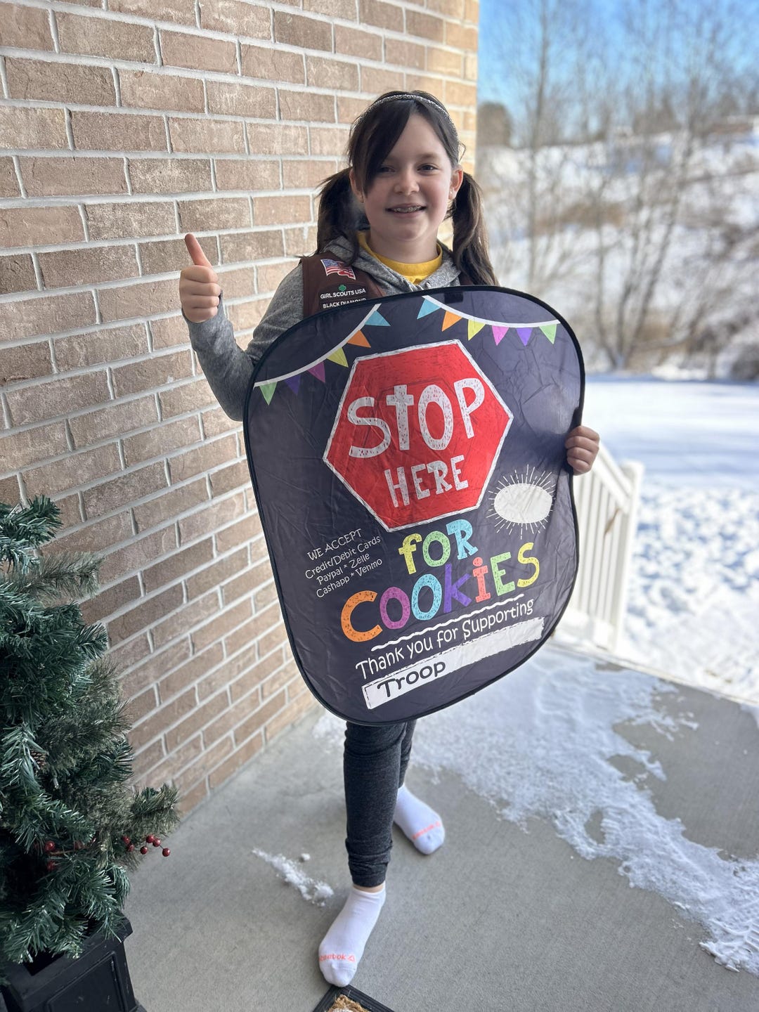 Girl Scout Customizable Stop Here for Cookies - Twist and Fold Cookie ...