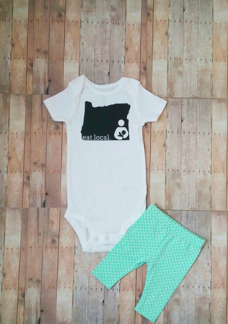 Breastfeeding bodysuit nursing baby onesie eat local baby shower gift monochrome baby outfit infant bodysuit state breastfeeding