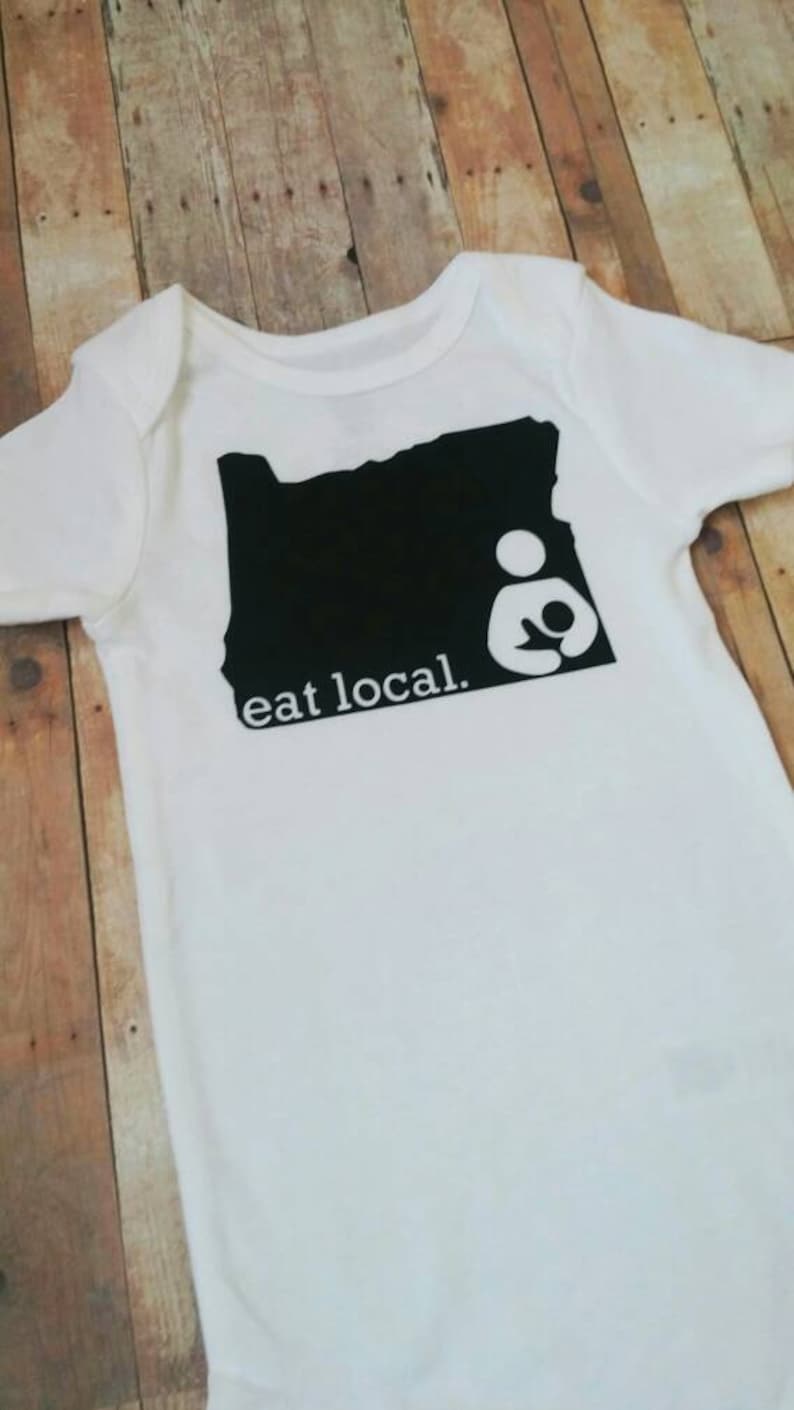 Breastfeeding bodysuit nursing baby onesie eat local baby shower gift monochrome baby outfit infant bodysuit state breastfeeding
