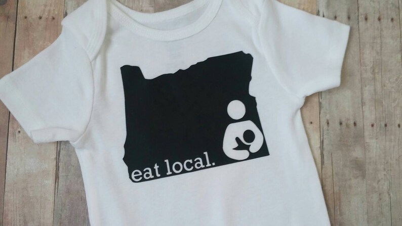 Breastfeeding bodysuit nursing baby onesie eat local baby shower gift monochrome baby outfit infant bodysuit state breastfeeding