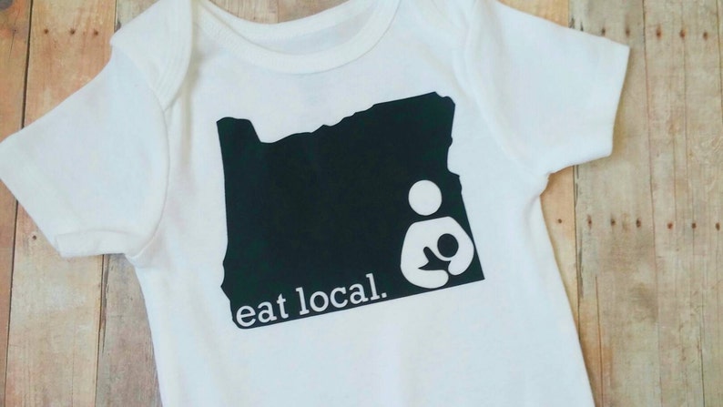 Breastfeeding bodysuit nursing baby onesie eat local baby shower gift monochrome baby outfit infant bodysuit state breastfeeding