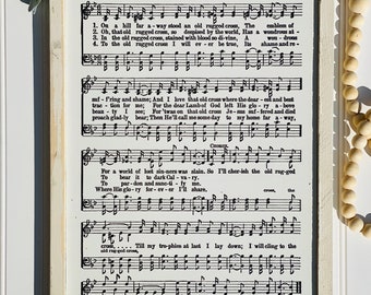Old Rugged Cross hymn | hymn decor | hymn art