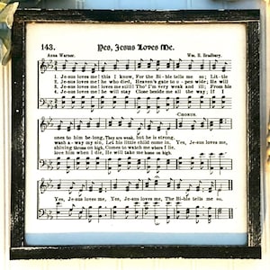 Yes, Jesus loves me hymn | hymn art | hymn decor | sheet music arr