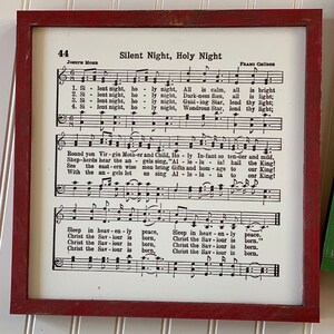 Silent Night | Little Town of Bethlehem | Away in a Manger | framed hymn | hymn wall art | sheet music art | Christmas Songs