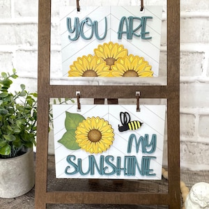 Interchangeable Ladder Set | Mini Signs| Display Ladder | Everyday Decor | Interchangeable Holiday Decor | Farmhouse Decor