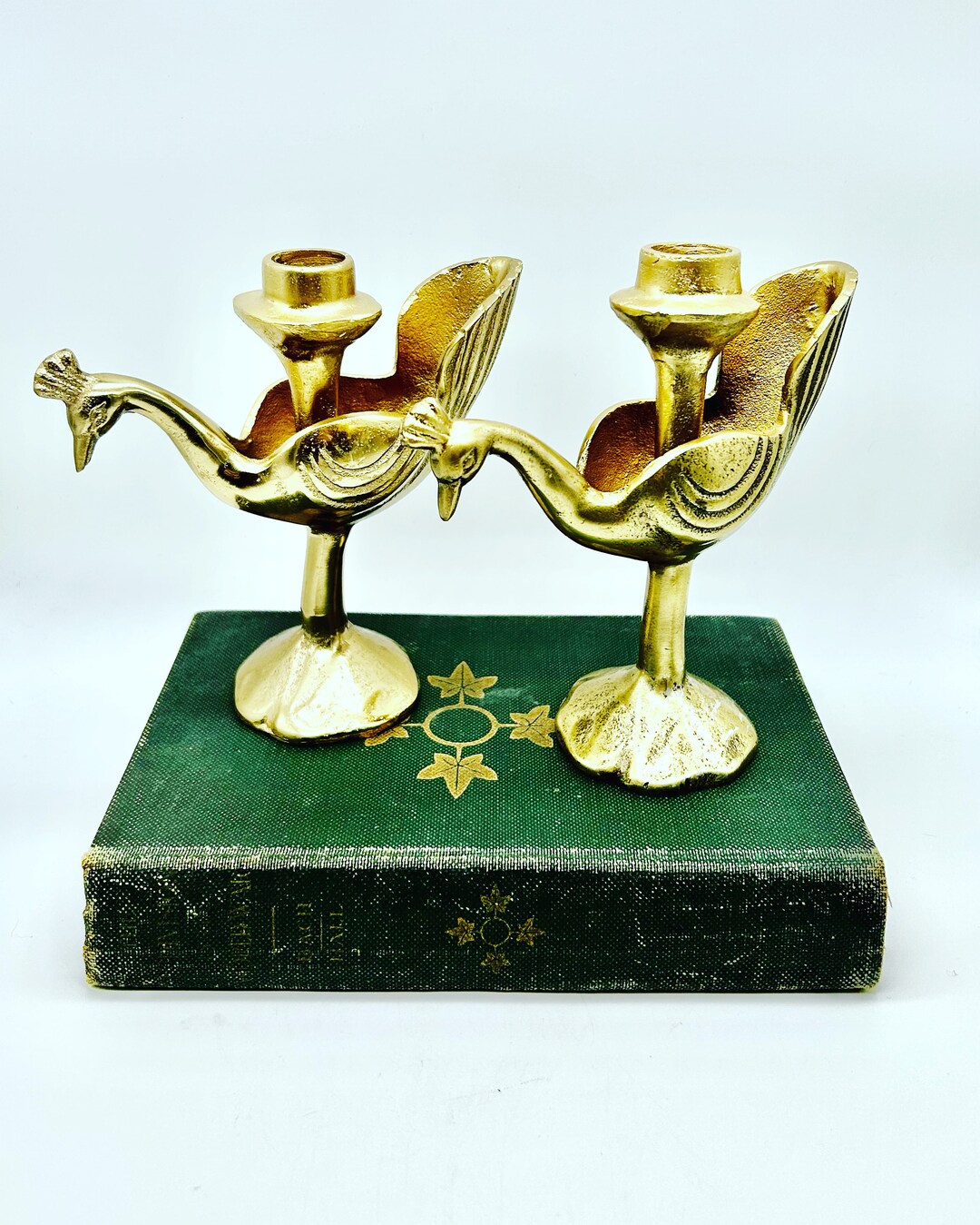 Vintage Brass Peacock Candle Holders Set of 2 Vintage Brass Etsy
