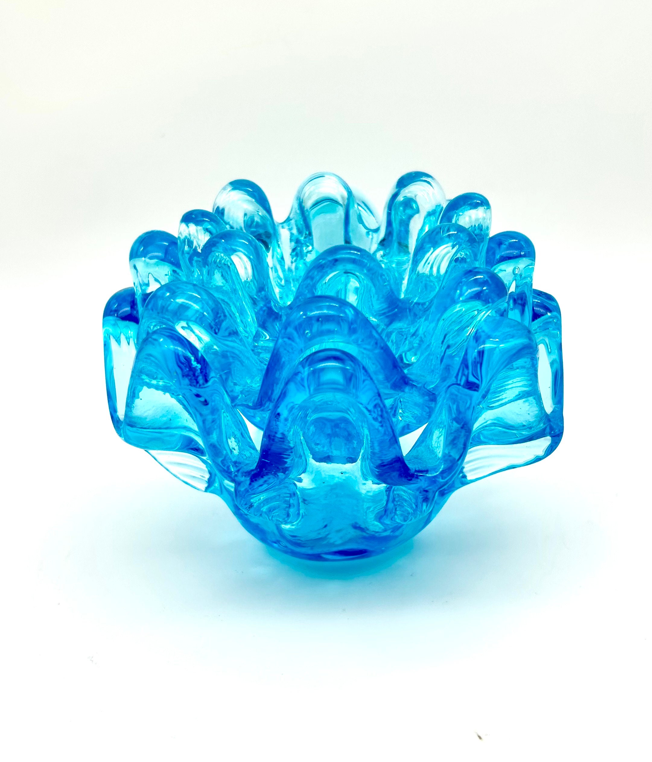 ヴィンテージ アクアブルー ムラーノ アートガラス ネスティング