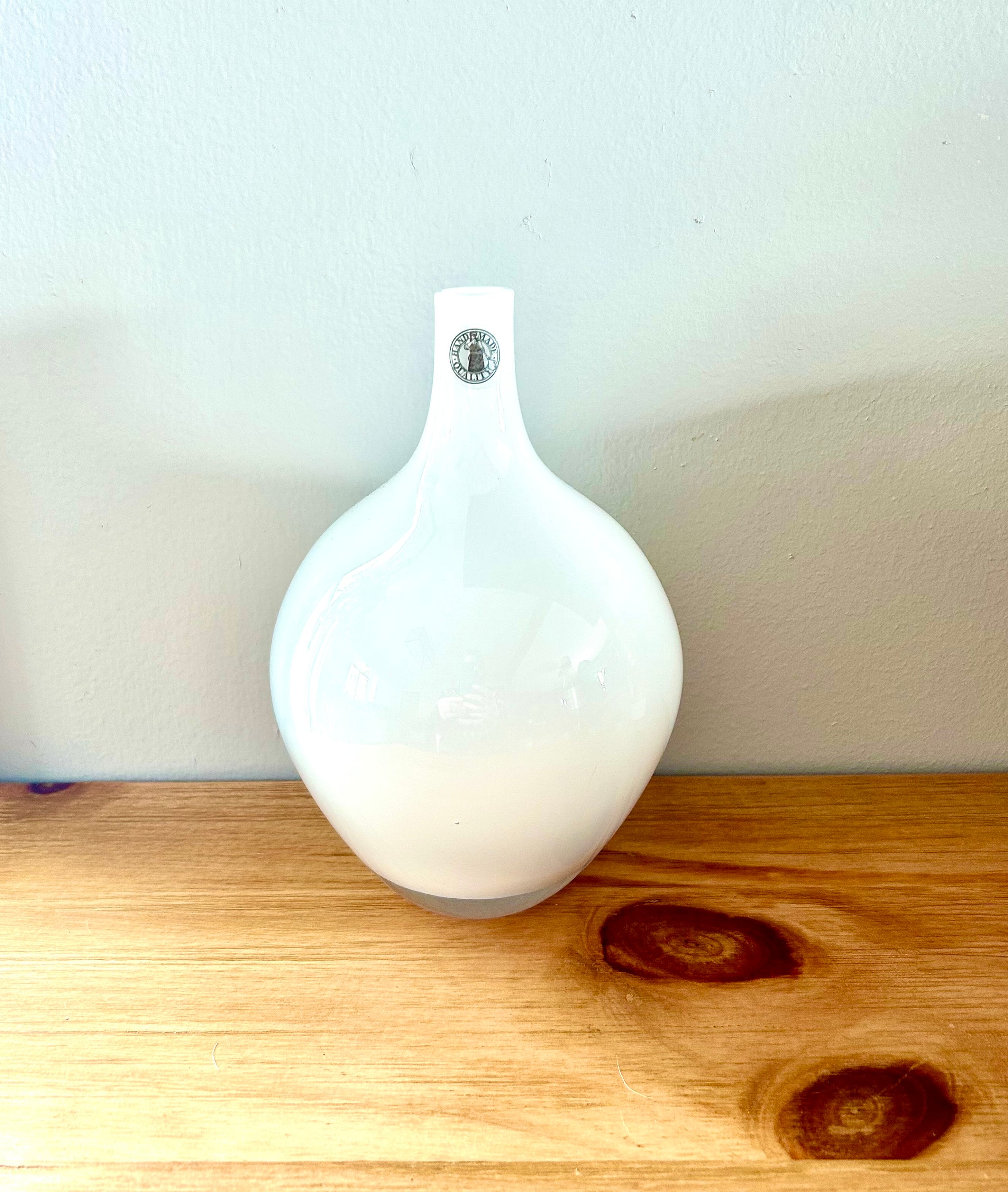 White Ikea Vase, Johanna Jelinik Ikea Base, White Opaque Vase, White Opaque Ikea Vase, White Salong Ikea Vase, Retired Ikea Vase