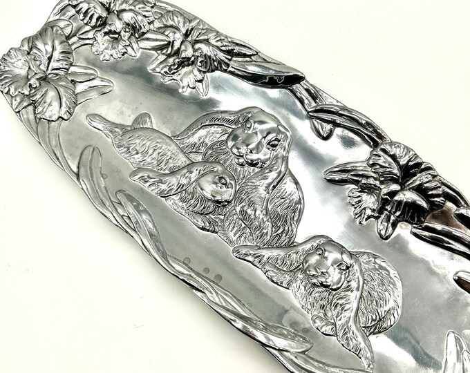 1994 Vintage Aluminum Arthur Court Oblong Bunny Charcuterie Tray ...