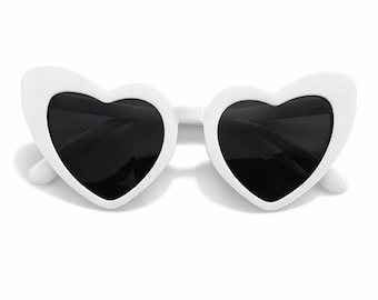 Occhiali a forma di cuore - Bianco