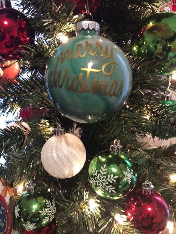 Frohe Weihnachten Glas Ornament Etsy
