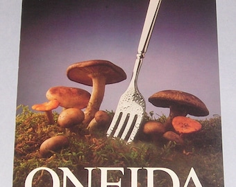 Oneida, Vintage Magazine Ads, Choose A Favorite to Frame - Mushrooms, Orchid, Kitten, African Violet, Puppy, Marshmallows, Strawberry Patch