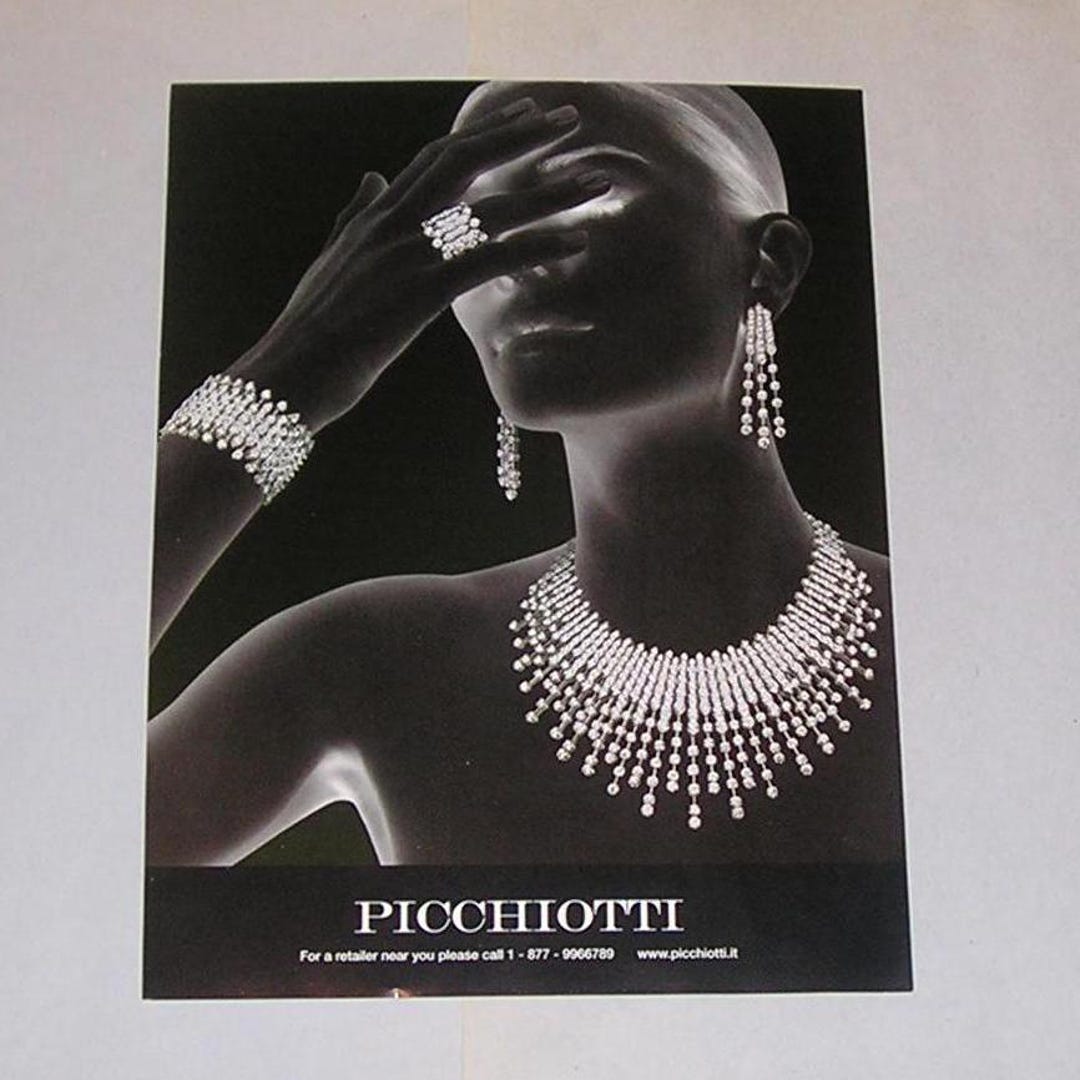 2003 Picchiotti Jewelry Vintage Magazine Ad, Diamond Necklace ...