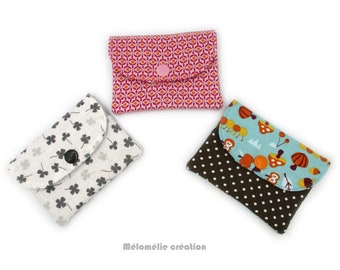 Fleece bank card holder, price for a credit card holder, bus, loyalty card, pouch, gift idea, credit card storage