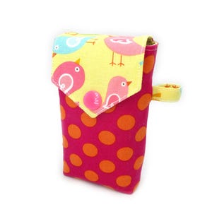 Pochette à mouchoirs, rose jaune, pour mouchoirs grands formats, tissu coton, idée cadeau originale