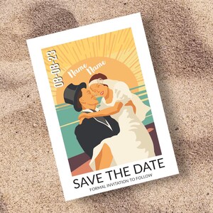 Customised vintage style Save The Date Wedding invite design – digital file for printing