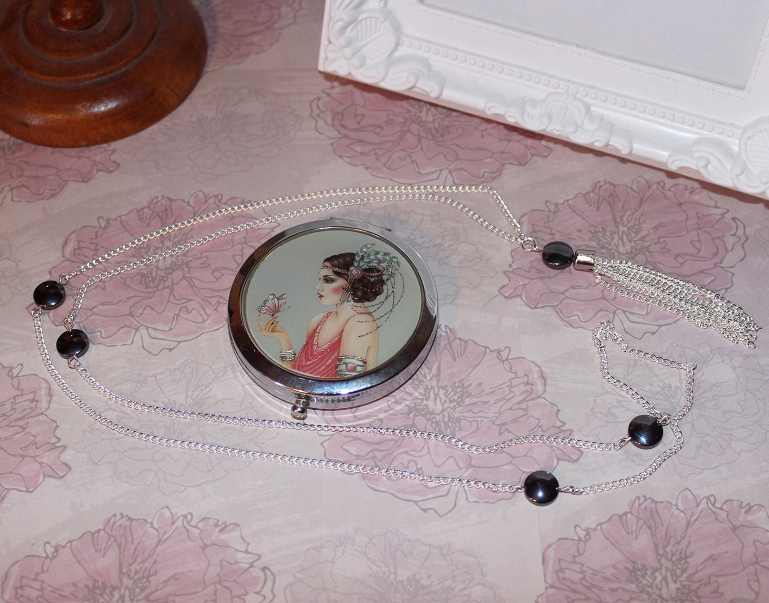 The Gatsby Rope Flapper 1920's Belt Necklace - Gunmetal main image 1