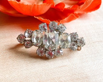 Vintage art deco style paste rhinestone brooch