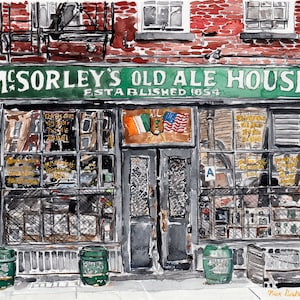 McSorley&#39;s Old Ale House gouache painting | Archival Print