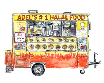 Adel's #1 Halal - Art Print of a watercolor painting