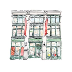 Andrew Heiskell Braille e Talking Book Library - NYPL - Archival Print della pittura ad acquerello