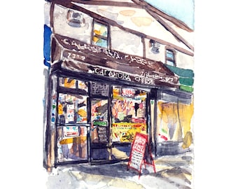 Calandra Cheese (Little Italy in the Bronx) - Archival Print of a Watercolor Painting